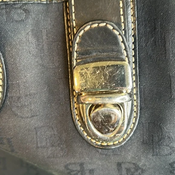 DOONEY & BOURKE SIGNATURE BLACK CANVAS SHOULDER HAND BAG TOTE #K1068110 - Picture 5 of 16